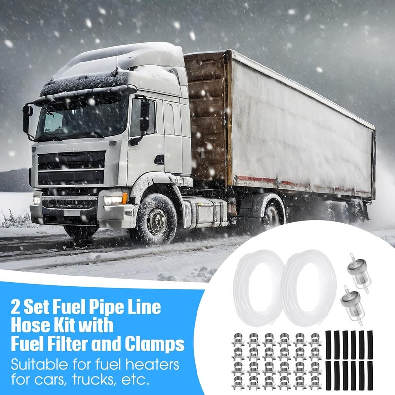 Innconee 2 Set 5M Fuel Line Kit with Filter and Hose Clip for Heaters Tank Diesel Accessories Diesel Heater Fuel Line Kit - Image 3